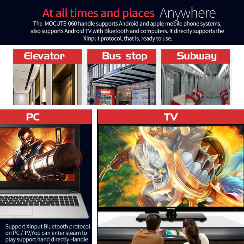 Mocute Gamepad 060 PUBG kontroler za mobitel Ios Android bežični Bluetooth teleskopski joysticks Joypad za mobilni telefon Novo