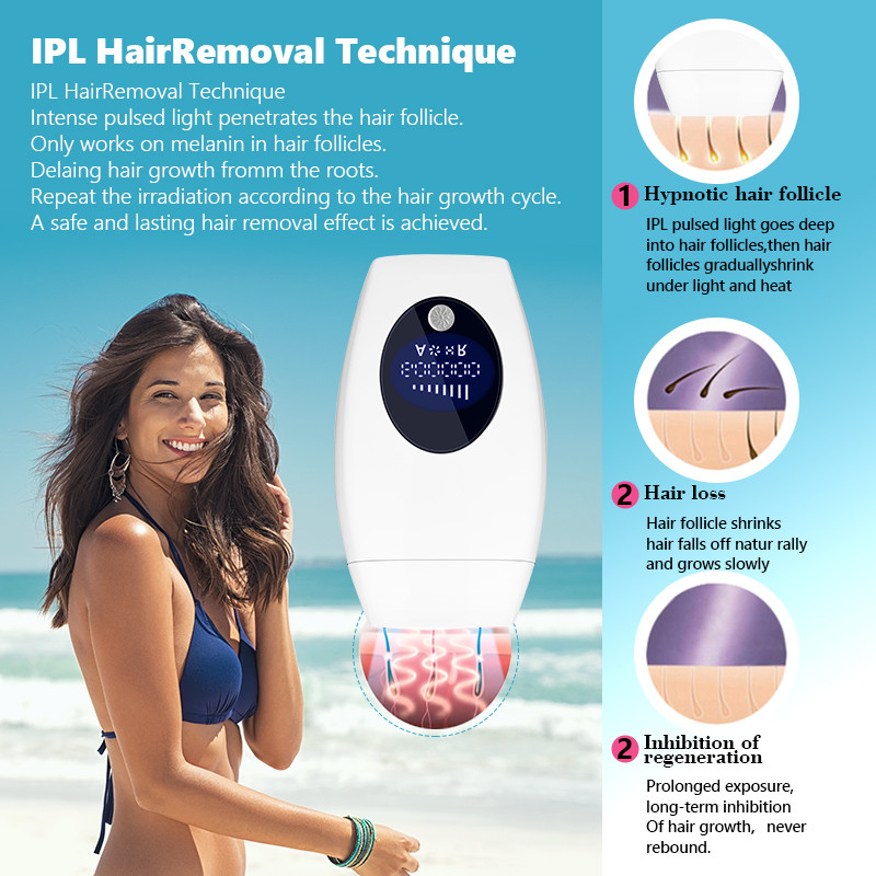Professional Permanent IPL Laser Depilator 600000 Flash LCD Laser Photoepilator Painless Hair Remover Machine Hair Removal Women
