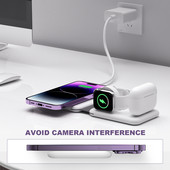 3 viename, skirtas iPhone 14Pro Max/13/12Pro/11/XS/ Greitas magnetinis Qi belaidis įkroviklis Greitas įkrovimas Apple Watch 8/7, skirtas Airpods Pro