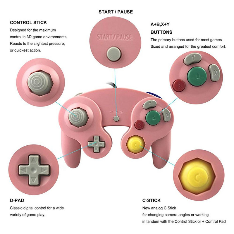 Žičani gamepad za Nintend NGC GC za Gamecube kontroler za Wii Wiiu Gamecube za joystick Joypad dodatak za igre