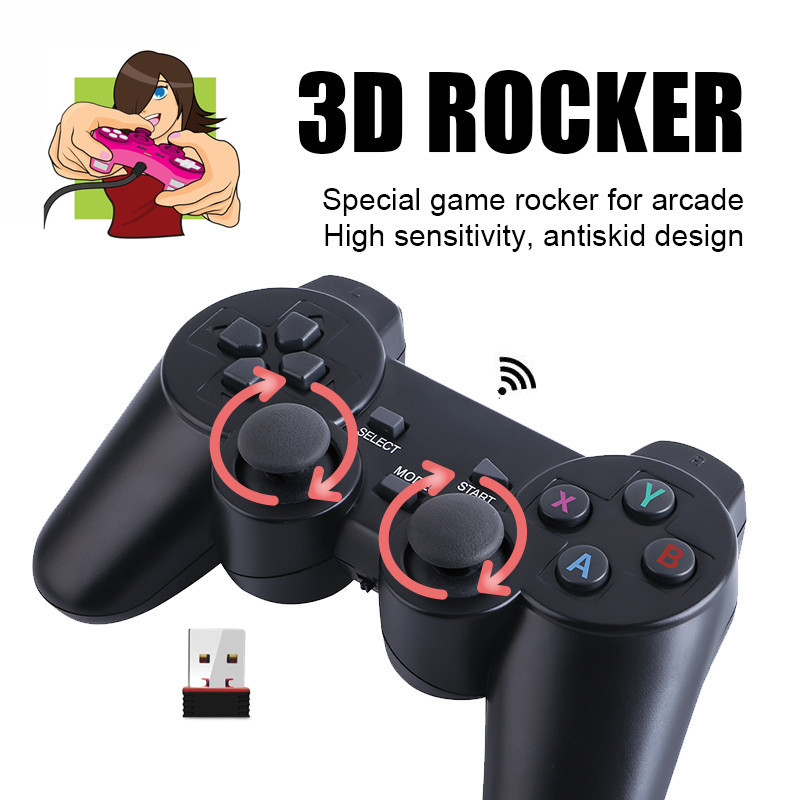 HEYNOW 2,4 GHz belaidis žaidimų pultelis, skirtas Super Console X žaidimų valdikliui USB vairasvirtė TV vaizdo žaidimų konsolei Android TV BOX telefonas