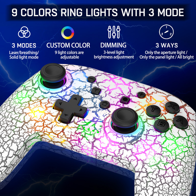 Gamepad fără fir pentru Nintendo Switch/Switch OLED.Switch Lite Console Pro Controller pentru Android/ios Conexiune prin cablu pentru PC/Steam