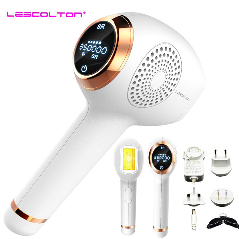 Lescolton 350000 Flashs IPL plaukų šalinimo viso kūno depiliatorius, nuolatinis IPL plaukų šalinimo lazeriu epiliatorius