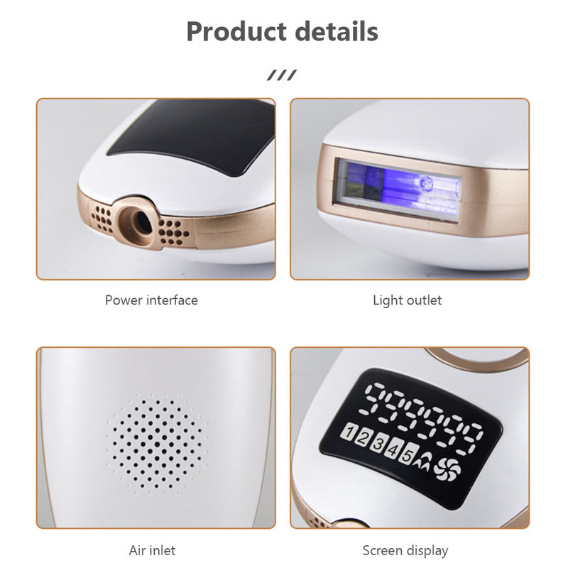 Mini Laser Epilator IPL System Light Pulses 5 Gear Αποτρίχωση με οθόνη LED Ηλεκτρική αποτρίχωση για γυναίκες Μπάνιο σπιτιού