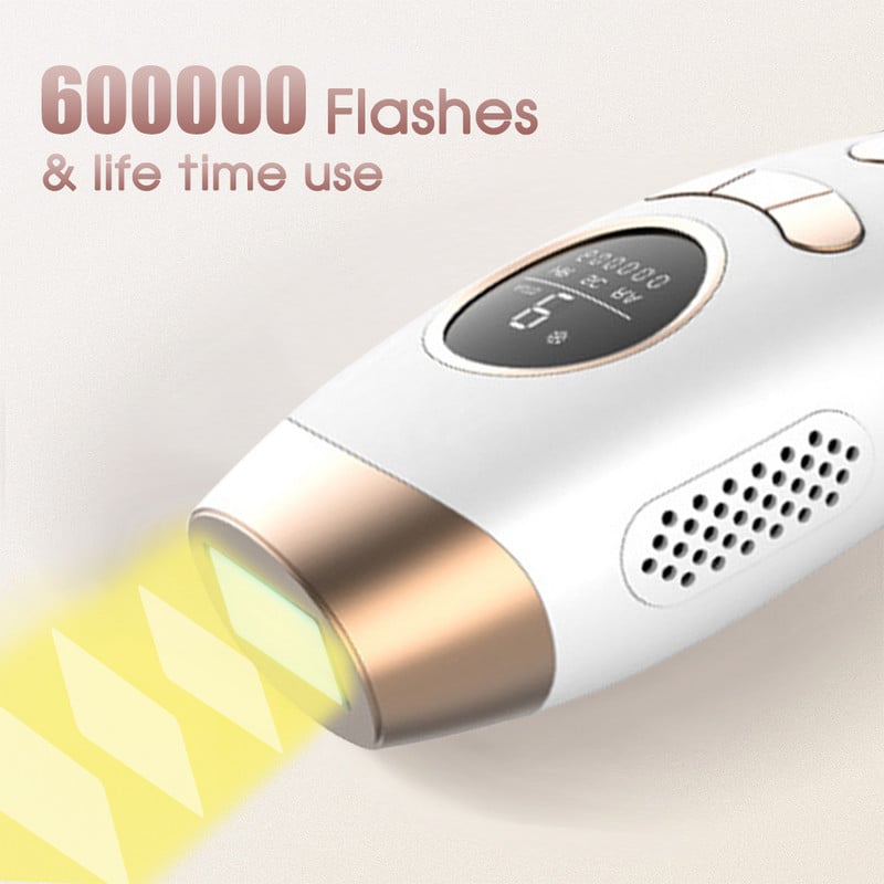 [ZS] Viso kūno 9 lygių IPL plaukų šalinimas lazeriu 3 viename 600 000 blyksnių Profesionalus neskausmingas elektrinis kvarco lempos epiliatorius moterims