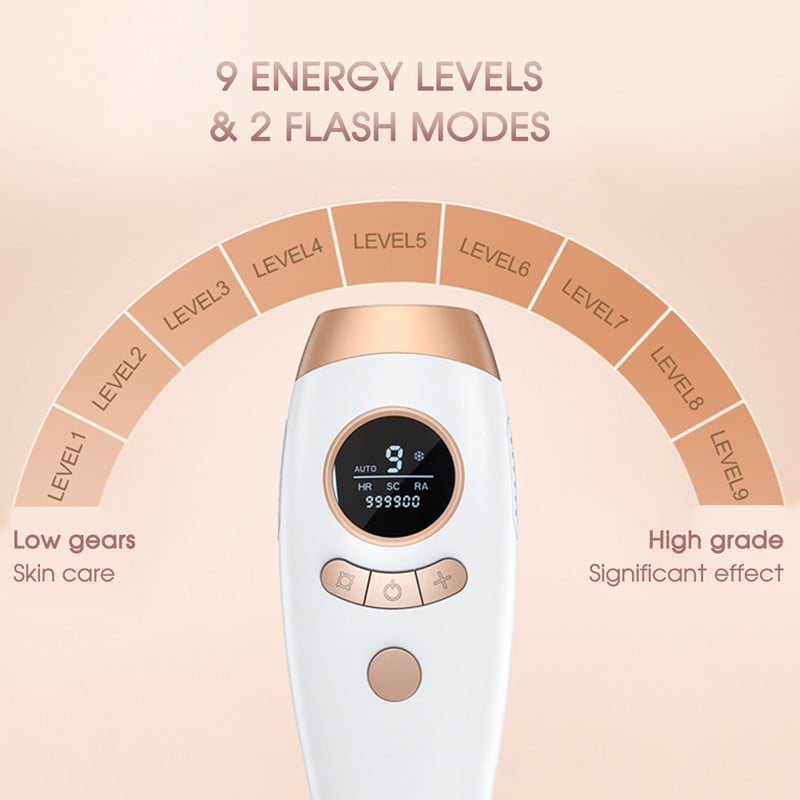 [ZS] Viso kūno 9 lygių IPL plaukų šalinimas lazeriu 3 viename 600 000 blyksnių Profesionalus neskausmingas elektrinis kvarco lempos epiliatorius moterims