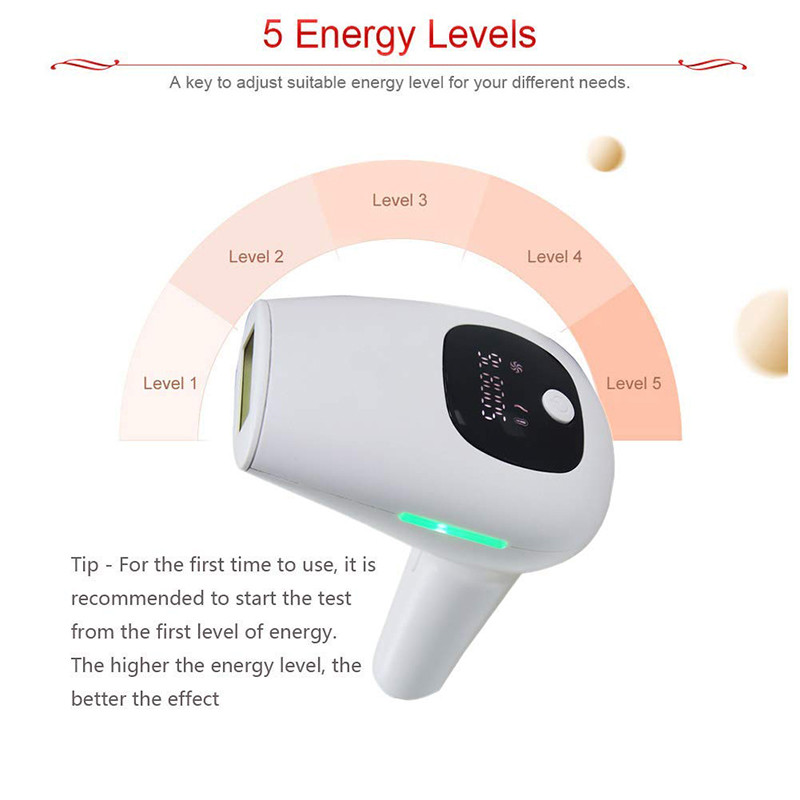 Beutyone IPL szőrtelenítő eszköz 500000 villanófény és 5 energiaszint fájdalommentes tartós szőrtelenítő rendszer egész testre