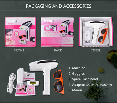 Kemei Lady plaukų šalinimo mašina Photon nuolatinis neskausmingas lazerinis epiliatorius kūno epiliatorius bikini žoliapjovė elektrinis skustuvas KM-6812