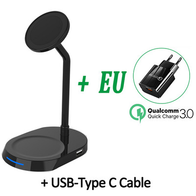 30 W magnetinis belaidis įkroviklis skirtas iPhone 12 13 Pro Max staliniam telefono stovui Greitas belaidis įkroviklis, skirtas Airpods Xiaomi Samsung