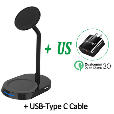 30 W magnetinis belaidis įkroviklis skirtas iPhone 12 13 Pro Max staliniam telefono stovui Greitas belaidis įkroviklis, skirtas Airpods Xiaomi Samsung