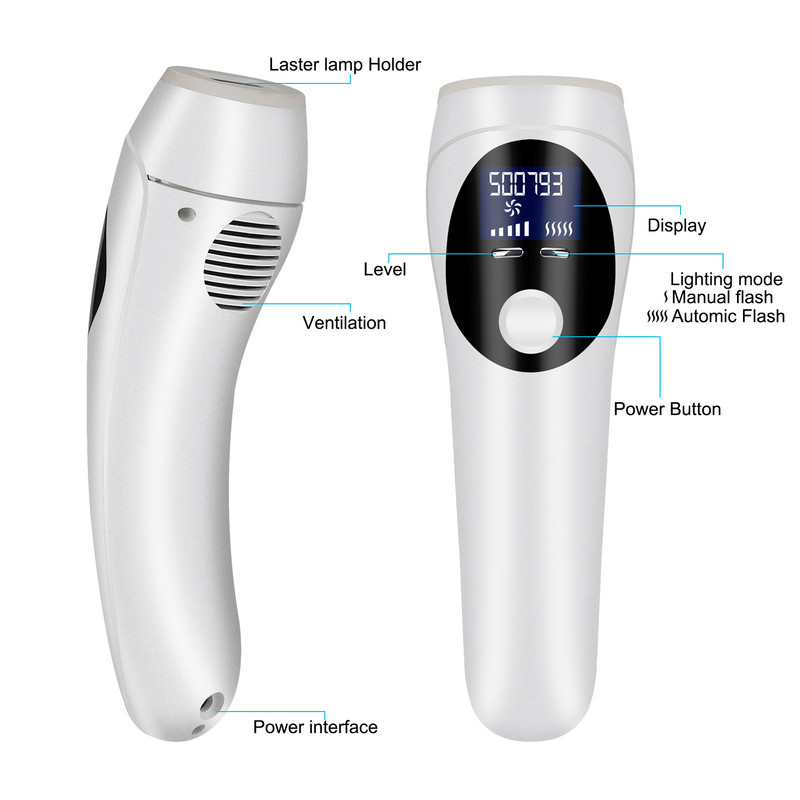 Instrument de îndepărtare a părului cu laser IPL fără durere Epilator facial pentru îndepărtarea părului la subsuoară Bikini pentru doamne Instrument de îndepărtare a părului Epilator