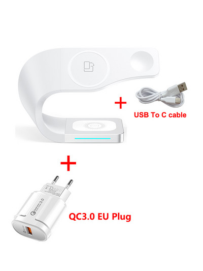 Belaidis įkroviklis 4 viename Magnetinis greitas belaidis įkrovimas, skirtas iPhone 12/13pro Max / 12 Pro Max/12 Mini iWatch SE/6/5/4/3/2 Airpo