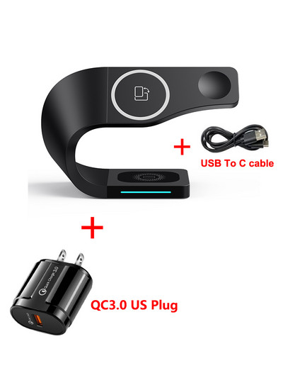 Belaidis įkroviklis 4 viename Magnetinis greitas belaidis įkrovimas, skirtas iPhone 12/13pro Max / 12 Pro Max/12 Mini iWatch SE/6/5/4/3/2 Airpo