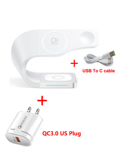 Belaidis įkroviklis 4 viename Magnetinis greitas belaidis įkrovimas, skirtas iPhone 12/13pro Max / 12 Pro Max/12 Mini iWatch SE/6/5/4/3/2 Airpo