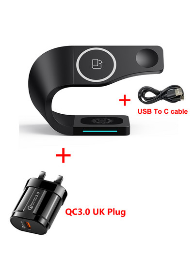 Belaidis įkroviklis 4 viename Magnetinis greitas belaidis įkrovimas, skirtas iPhone 12/13pro Max / 12 Pro Max/12 Mini iWatch SE/6/5/4/3/2 Airpo