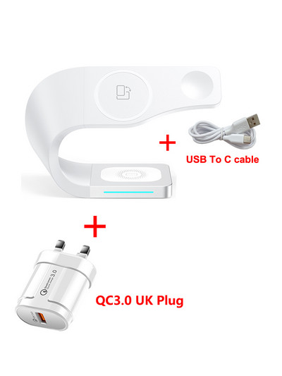 Belaidis įkroviklis 4 viename Magnetinis greitas belaidis įkrovimas, skirtas iPhone 12/13pro Max / 12 Pro Max/12 Mini iWatch SE/6/5/4/3/2 Airpo