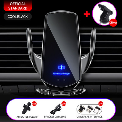 100 W automobilinis belaidis įkroviklis Magnetiniai automobiliniai įkrovikliai Montuojamas telefono laikiklis Oro anga, skirta iPhone 14 13 12 pro max Samsung greitas įkrovimas