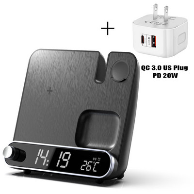 3 viename belaidis įkroviklis, skirtas iPhone 14 13 12 11 Mini Pro Max iWatch AirPods Qi greito įkrovimo doko stoties belaidžių įkroviklių stovas