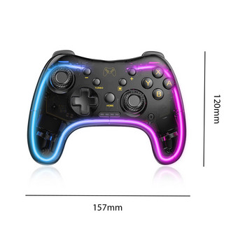 Безжичен прозрачен геймпад за NS Nintendo Switch Lite/ Switch OLED Game Controller Джойстик Регулируем LED за PC контролер