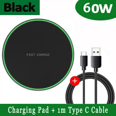60 W vezeték nélküli töltőpad iPhone 14 13 12 11 Pro Max X Samsung Xiaomi telefontöltők indukciós gyorstöltő dokkoló állomáshoz