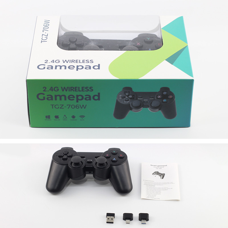 Žaidimų pultelis, skirtas „Android“ telefonui, kompiuterio vairasvirtė 2.4g belaidis su USB OTG keitikliu, skirtas PS3 planšetiniam kompiuteriui „Smart TV Box T706W“