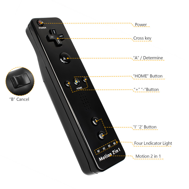 Ugrađen Motion Plus Remote za Nintendo Wii Controller Wii Remote Nunchuck Wii Motion Plus Controller Wireless Gamepad Controle