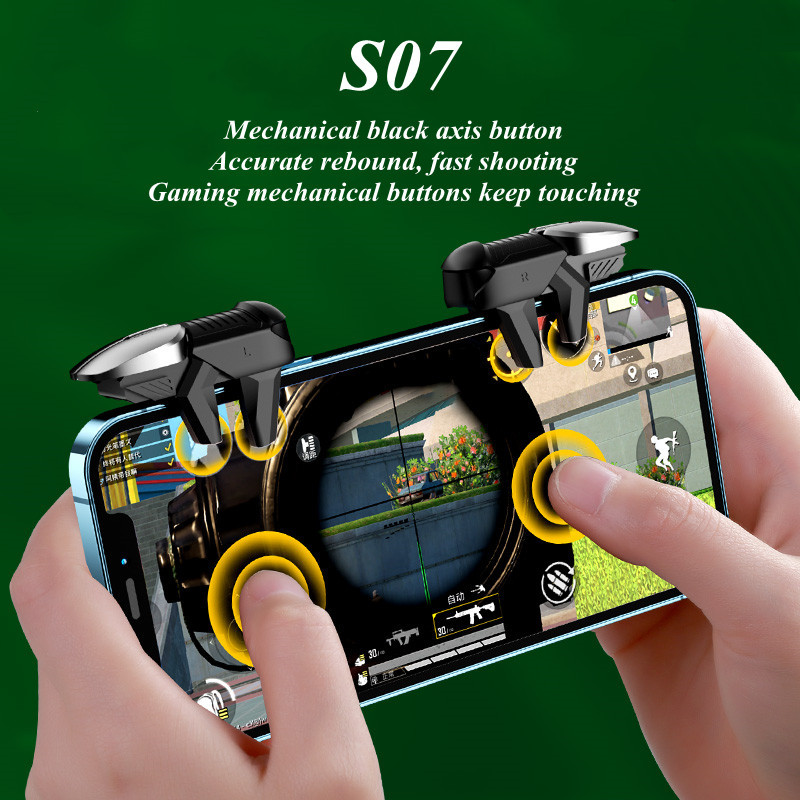 S07 Mobile Game Trigger για PUBG Phone Gaming Controller L1 R1 Alloy Key Button for IPhone Android Gamepad Joystick Aim Shooting