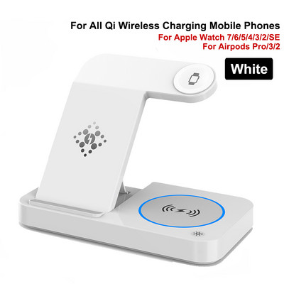 „4 viename“ belaidžio įkrovimo stotelė, skirta „iPhone 13Pro Max“, skirta „Samsung S22“, sulankstoma 15 W įkroviklio dokas, skirtas „Airpods Pro Galaxy Watch 4/3“