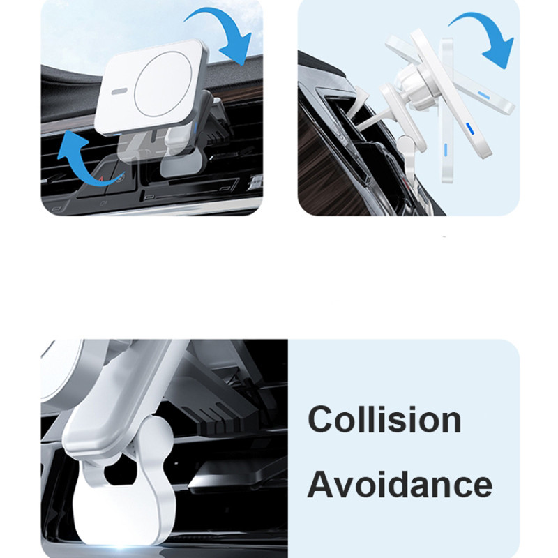 15 W magnetiniai belaidžiai įkrovikliai Automobilinis oro ventiliacijos stovas telefono laikiklis greito įkrovimo stotelė, skirta iPhone 12 13 Pro Max macsafe QI įkrovikliui