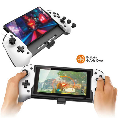 Atnaujinkite „Nintend Switch“ žaidimų pulto valdiklio rankeną su dviguba variklio vibracija Integruota 6 ašių giroskopo valdymo pultas, skirtas N-Switch OLED