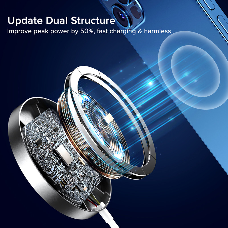 15W magnetski bežični punjač Fast Macsafe Mag Charging Pad za iPhone 14 13 12 Pro Max Mag 12 Mini Safe Station brzi punjač