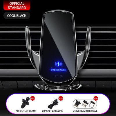 50W bežični punjač za automobil, magnetski, automatski držač za telefon za automobil, za iPhone, Samsung, Xiaomi, infracrveno indukcijsko QI brzo punjenje