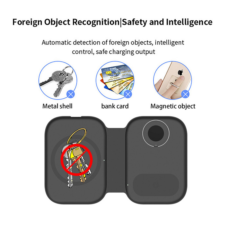 Uus 3-in1 topeltmagnetiline juhtmevaba laadija iPhone 14 Plus 13 12 Pro Max Mini jaoks 15W kiirlaadimine AirPodide jaoks Apple Watch 7 6 5 4