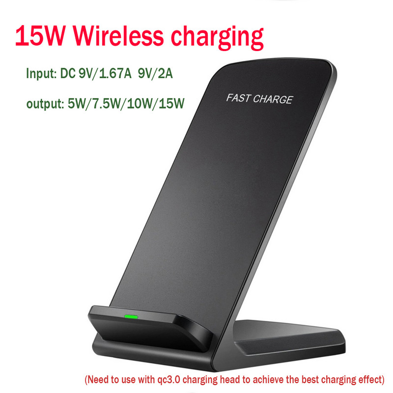 15 W-os Qi vezeték nélküli töltőállvány iPhone14 13 12 Pro X XS Max XR 8 Samsung S21 S20 S10 gyorstöltő dokkolóállomás telefontartóhoz