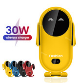 Încărcător de mașină fără fir inteligent Suport telefon auto 30W pentru Iphone 12 13 Xiaomi Huawei Senzor de încărcare rapidă Adaptor pentru mașină fără fir pentru telefon