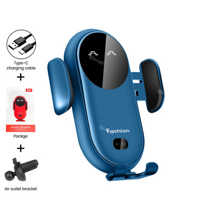 Încărcător de mașină fără fir inteligent Suport telefon auto 30W pentru Iphone 12 13 Xiaomi Huawei Senzor de încărcare rapidă Adaptor pentru mașină fără fir pentru telefon