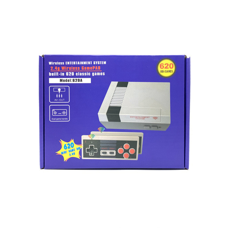 NES620 videojátékkonzol AV2.4G vezeték nélküli kontroller 8 bites nosztalgikus FC játékkonzol