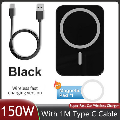 150 W automobilinio telefono laikiklis belaidis įkroviklis automobilinis laikiklis Magnetiniai automobiliniai įkrovikliai belaidžiai, skirti iPhone 11 12 13 14 Pro Max XS Xiaomi Samsung