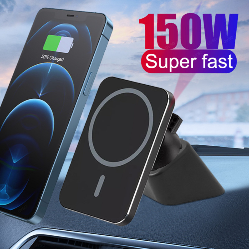 150 W automobilinio telefono laikiklis belaidis įkroviklis automobilinis laikiklis Magnetiniai automobiliniai įkrovikliai belaidžiai, skirti iPhone 11 12 13 14 Pro Max XS Xiaomi Samsung