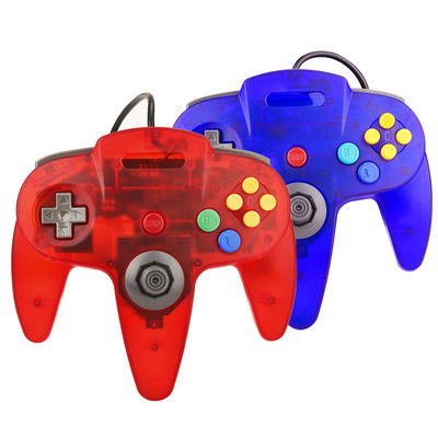 2PCS N64 USB laidinis žaidimų pultelis N64 valdiklis Gamepad vairasvirtė Classic N64 Game Pad retro žaidimai, skirti Windows PC/Mac nešiojamam kompiuteriui
