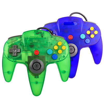 2PCS N64 USB laidinis žaidimų pultelis N64 valdiklis Gamepad vairasvirtė Classic N64 Game Pad retro žaidimai, skirti Windows PC/Mac nešiojamam kompiuteriui
