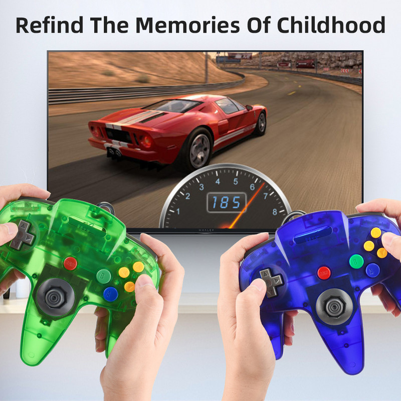 2PCS N64 USB laidinis žaidimų pultelis N64 valdiklis Gamepad vairasvirtė Classic N64 Game Pad retro žaidimai, skirti Windows PC/Mac nešiojamam kompiuteriui