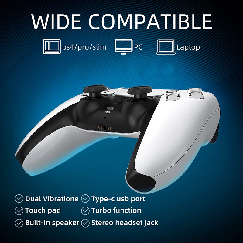 Belaidis vairasvirtė „Bluetooth Ps4“ valdiklio žaidimų pultelis 6 ašių žaidimų „Mando Joypad“, skirtas PS4 / PS4 Slim / asmeniniam kompiuteriui / „Steam“ / „iPad“ / planšetiniam kompiuteriui / „Andriod“