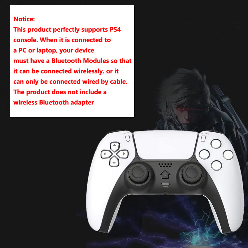 Belaidis vairasvirtė „Bluetooth Ps4“ valdiklio žaidimų pultelis 6 ašių žaidimų „Mando Joypad“, skirtas PS4 / PS4 Slim / asmeniniam kompiuteriui / „Steam“ / „iPad“ / planšetiniam kompiuteriui / „Andriod“