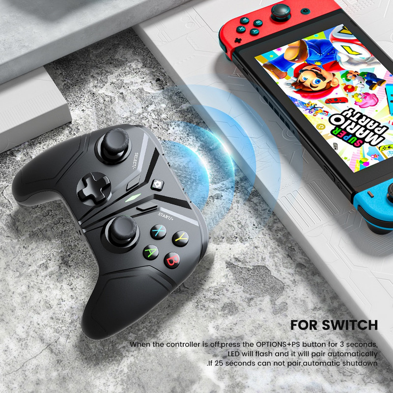 Bezdrôtový gamepad pre konzolu Nintendo Switch, USB dongle, 6-osý duálny vibračný joystick, ovládač kompatibilný so systémami Android/iOS/PC/PS3