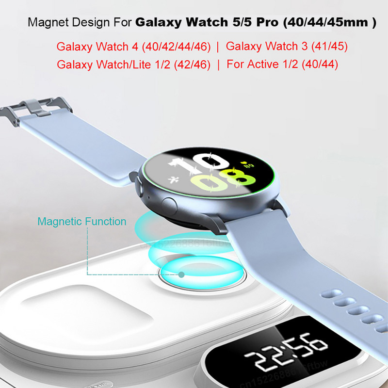 Încărcător fără fir 3 în 1 pentru Samsung S22/ S22 Ultra/S21/S20 Încărcătoare rapide fără fir QI de 30 W pentru încărcare Samsung Galaxy Watch 5/4