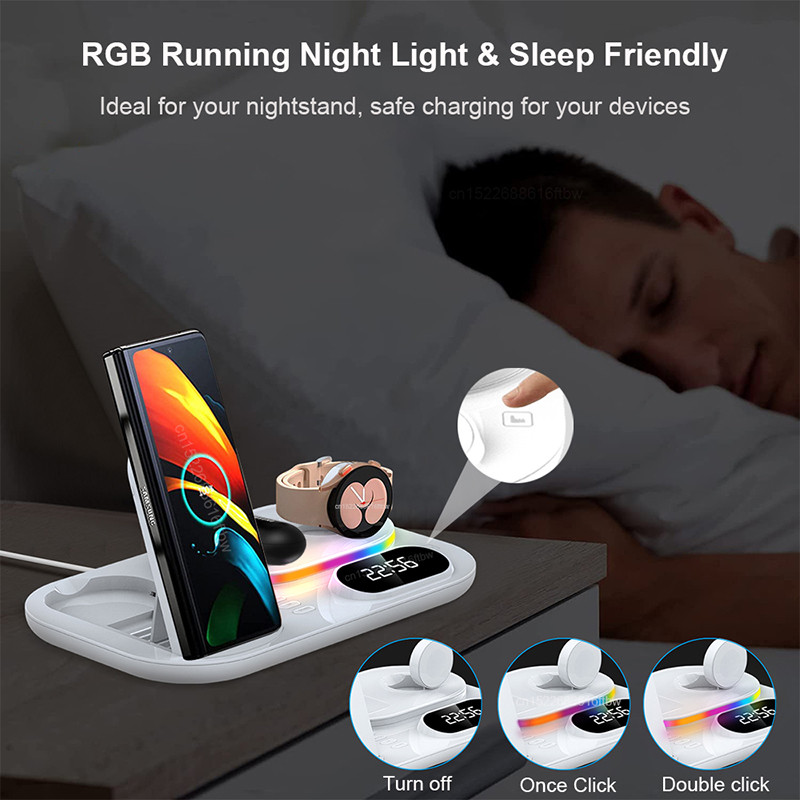 Încărcător fără fir 3 în 1 pentru Samsung S22/ S22 Ultra/S21/S20 Încărcătoare rapide fără fir QI de 30 W pentru încărcare Samsung Galaxy Watch 5/4