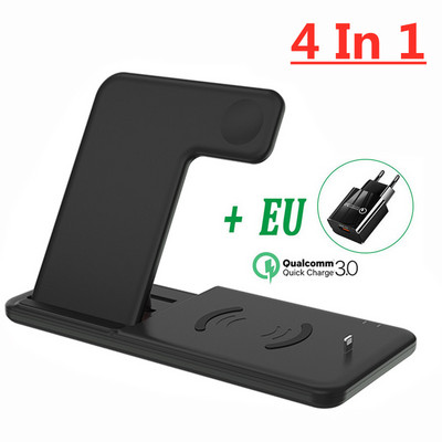 Suport de încărcare rapid fără fir 4 în 1 30W pentru iPhone 13 12 11 Airpods Pro Apple Watch iWatch 6 7 Stație de încărcare pliabilă