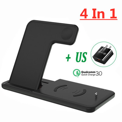 Suport de încărcare rapid fără fir 4 în 1 30W pentru iPhone 13 12 11 Airpods Pro Apple Watch iWatch 6 7 Stație de încărcare pliabilă