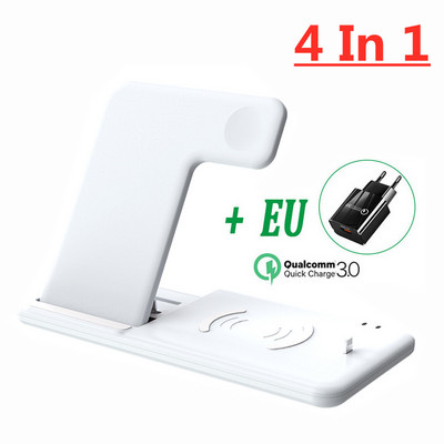 Suport de încărcare rapid fără fir 4 în 1 30W pentru iPhone 13 12 11 Airpods Pro Apple Watch iWatch 6 7 Stație de încărcare pliabilă